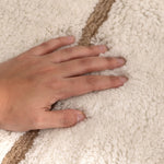 Sierra Abstract Beige Lines Washable Wool Rug