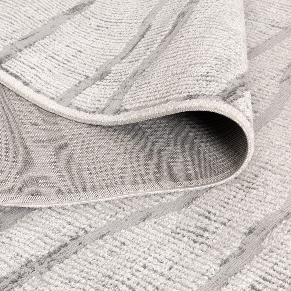 Nova Abstract Silver Lines Rug