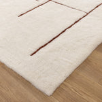 Sierra Abstract Terracotta Lines Washable Wool Rug