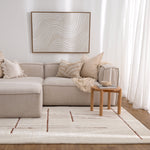 Sierra Abstract Terracotta Lines Washable Wool Rug