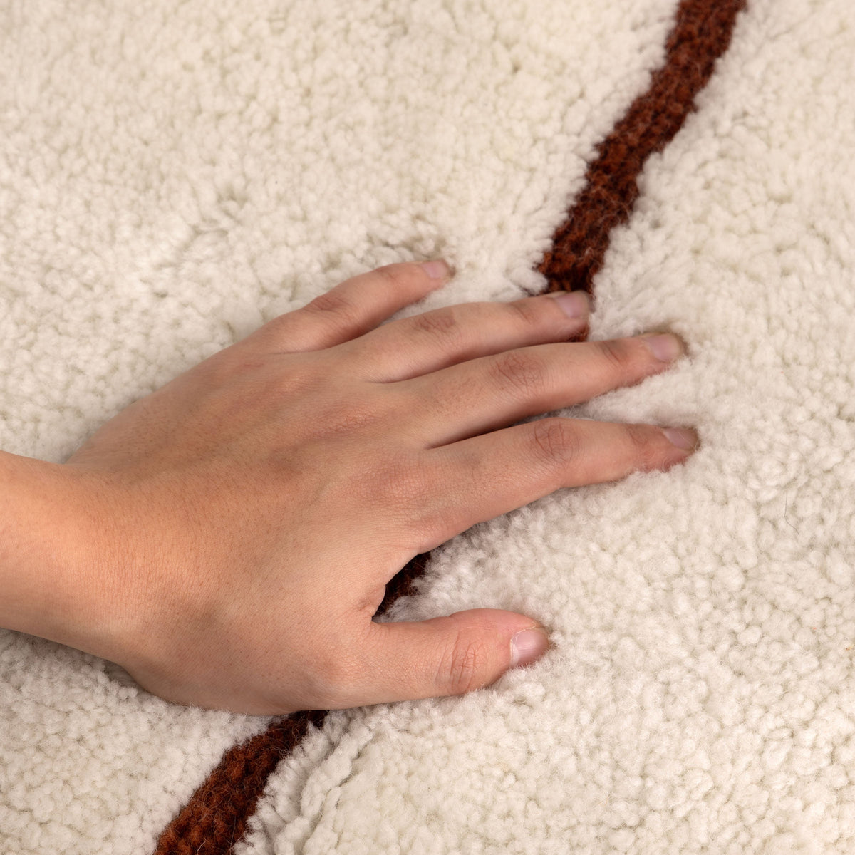 Sierra Abstract Terracotta Lines Washable Wool Rug