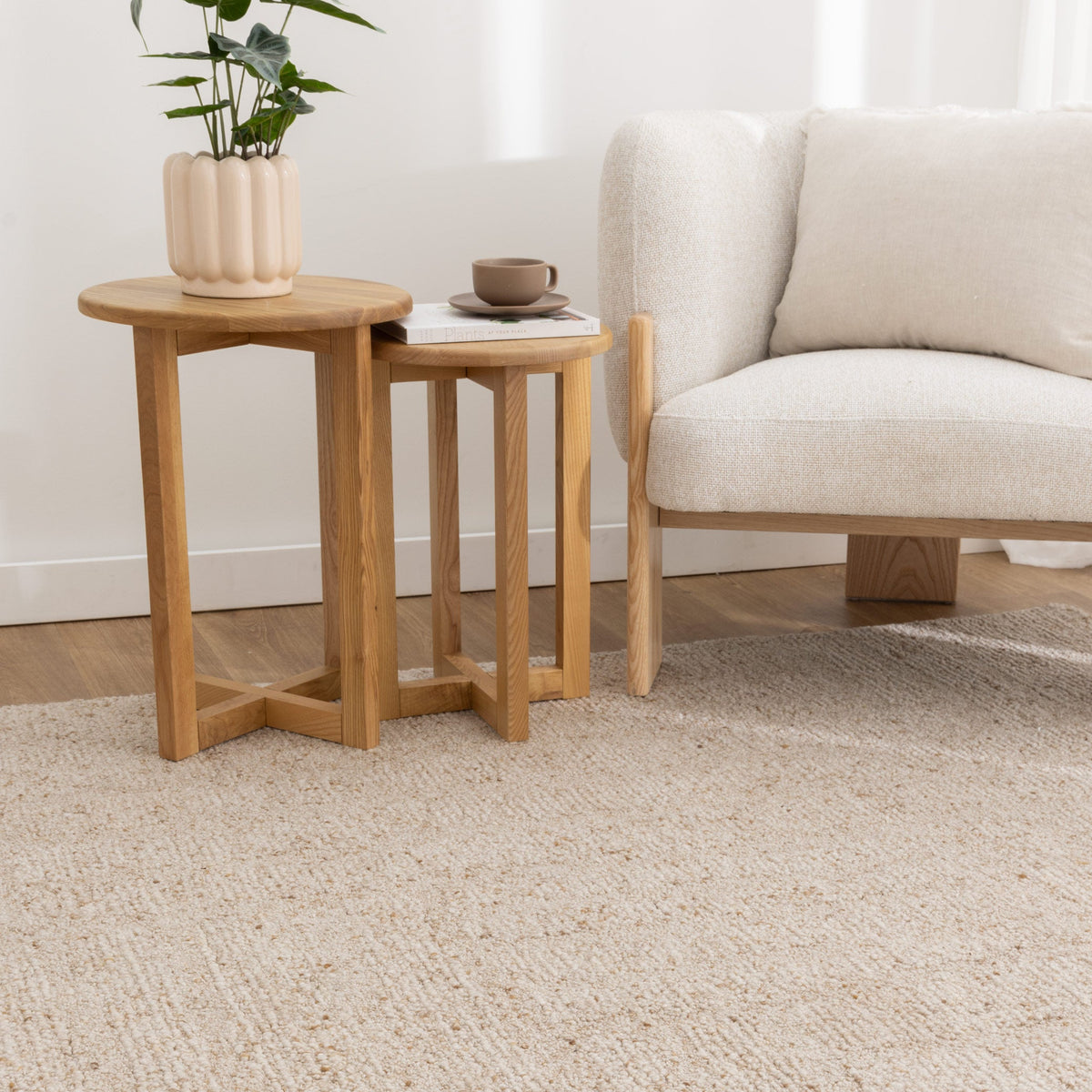 Rowan Beige Modern Wool Rug