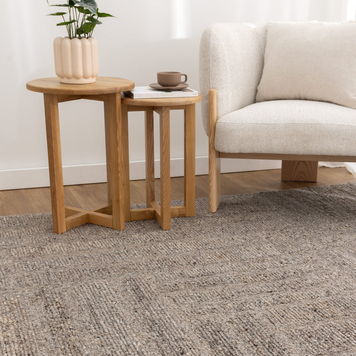 Rowan Brown Grey Modern Wool Rug