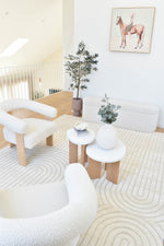 Arcadia Ribbed Arch Geometric Textured White Rug