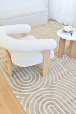 Arcadia Ribbed Arch Geometric Textured Cocoa Rug