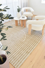 Arcadia Ribbed Arch Geometric Textured Cocoa Rug