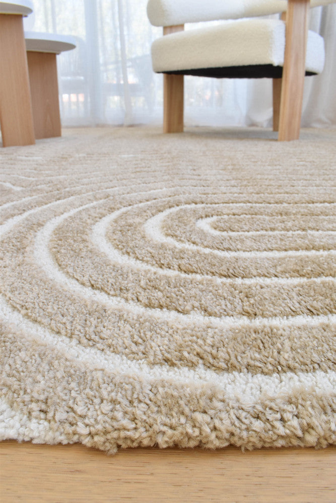 Arcadia Ribbed Arch Geometric Textured Cocoa Rug