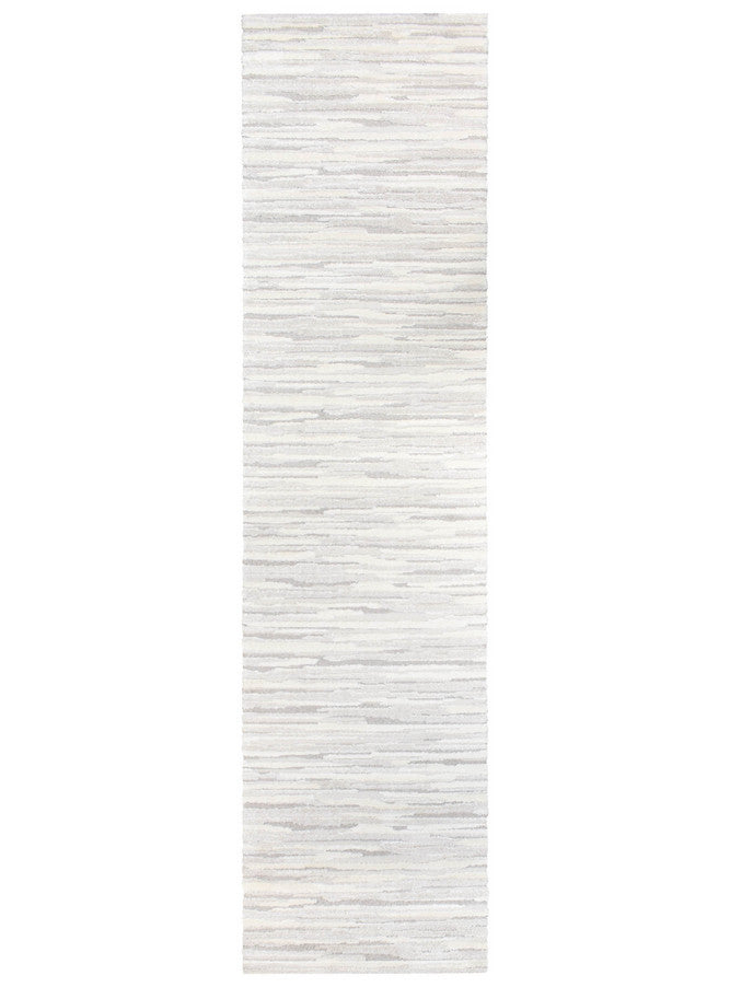 Arcadia Abstract Striated Linear Textured Cream Rug