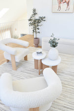 Arcadia Abstract Striated Linear Textured Cream Rug