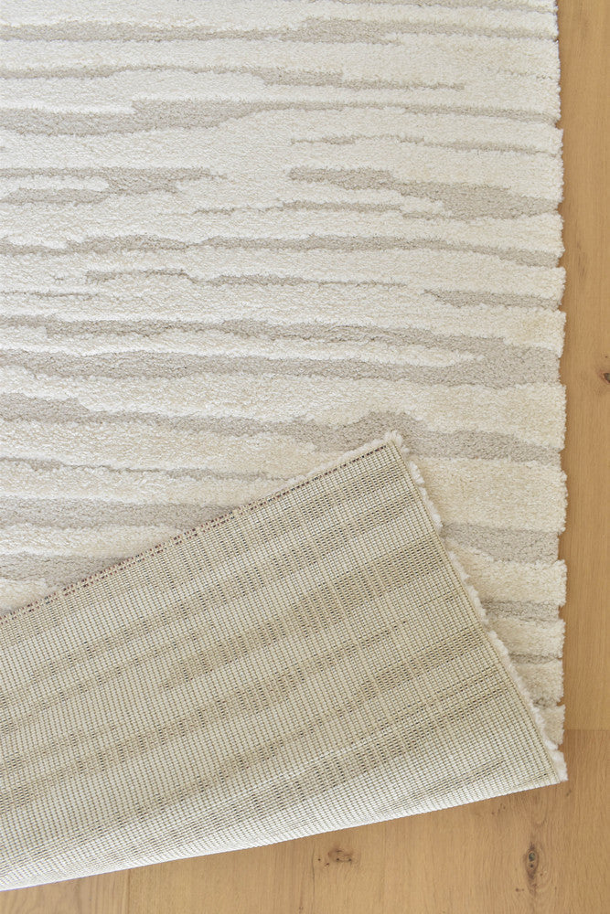 Arcadia Abstract Striated Linear Textured Latte Rug