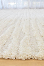 Arcadia Abstract Striated Linear Textured Latte Rug