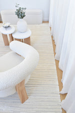 Arcadia Abstract Striated Linear Textured Latte Rug