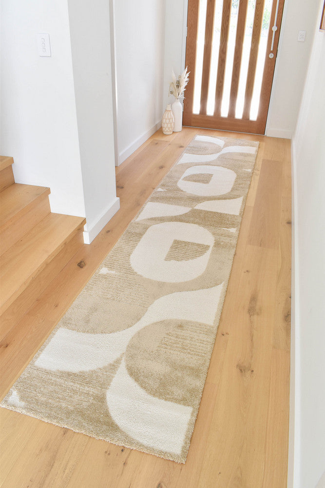 Arcadia Mid-Century Geometric Arch Textured Chestnut Rug