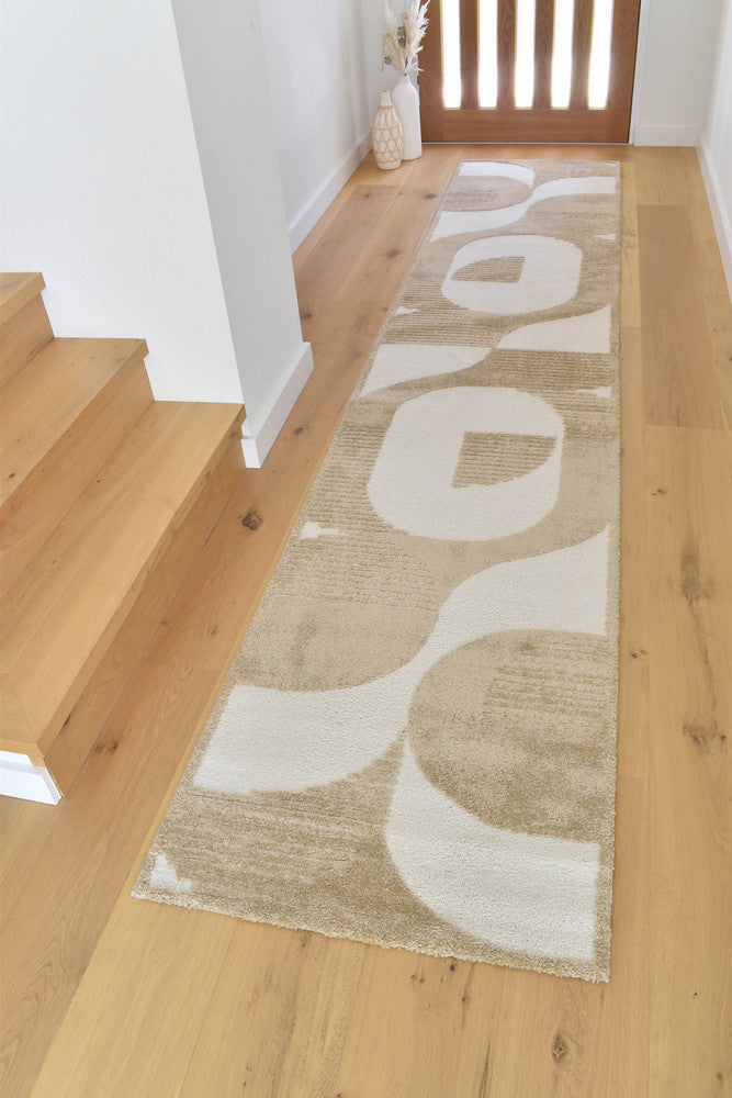 Arcadia Mid-Century Geometric Arch Textured Chestnut Rug