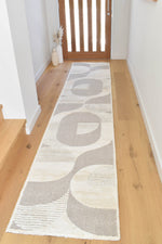 Arcadia Mid-Century Geometric Arch Textured Beige Rug