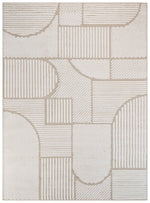 Contour Modern Sculpted Arches Textured Beige Rug