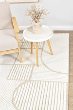 Contour Modern Sculpted Arches Textured Beige Rug