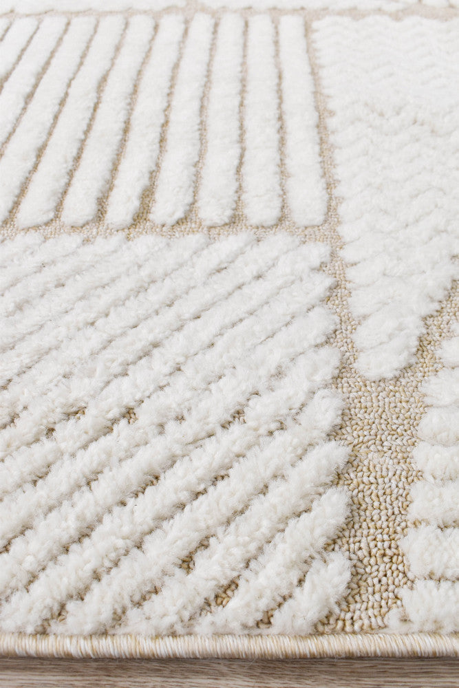 Contour Modern Sculpted Arches Textured Beige Rug