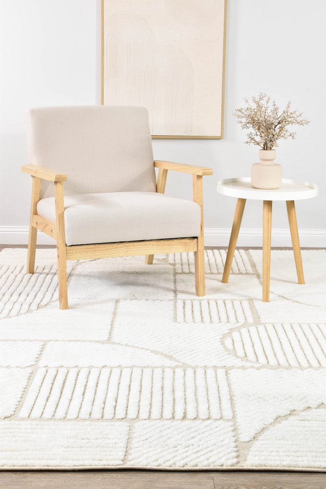 Contour Modern Sculpted Arches Textured Beige Rug