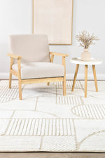 Contour Modern Sculpted Arches Textured Beige Rug