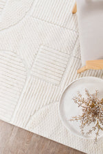 Contour Modern Sculpted Arches Textured Cream Rug