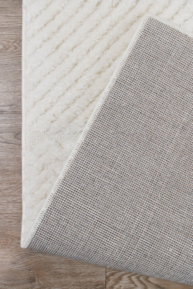 Contour Modern Sculpted Arches Textured Cream Rug