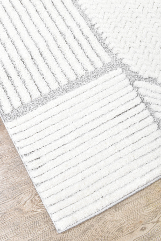 Contour Modern Sculpted Arches Textured Grey Rug