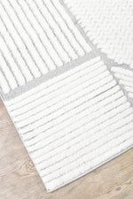 Contour Modern Sculpted Arches Textured Grey Rug