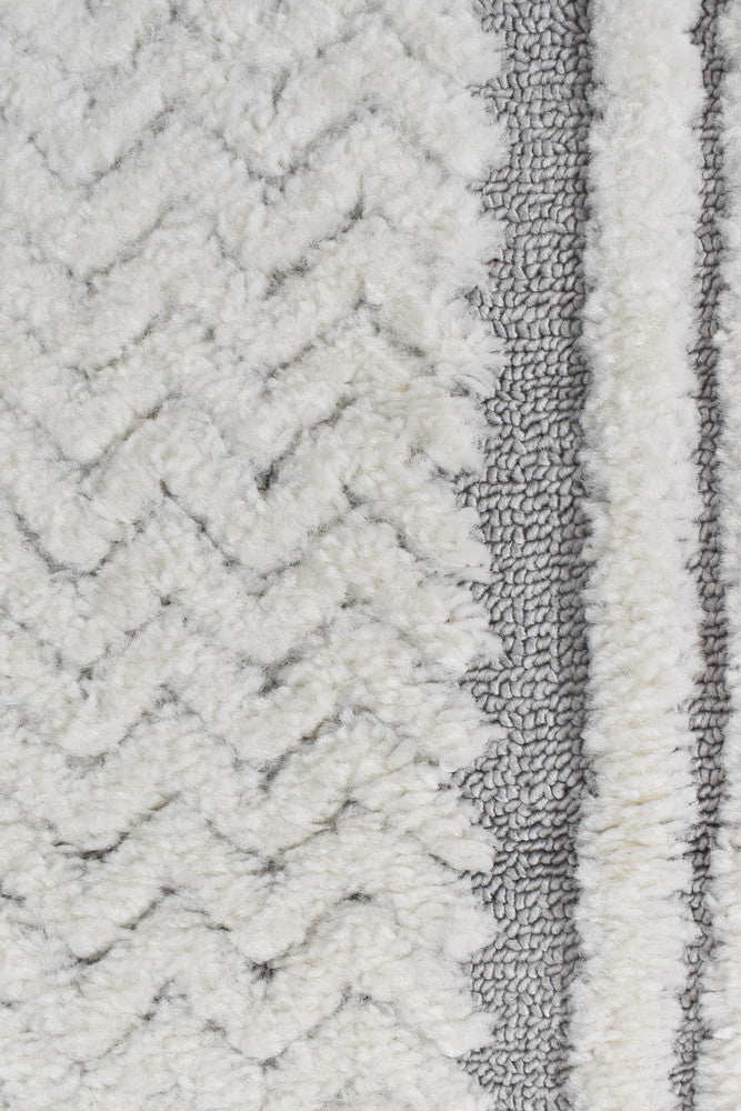 Contour Modern Sculpted Arches Textured Grey Rug