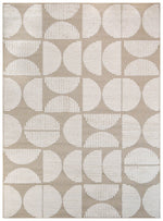 Contour Mid-Century Sculpted Half-Moon Beige Rug