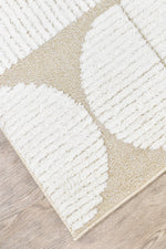 Contour Mid-Century Sculpted Half-Moon Beige Rug