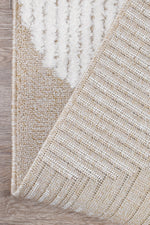 Contour Mid-Century Sculpted Half-Moon Beige Rug