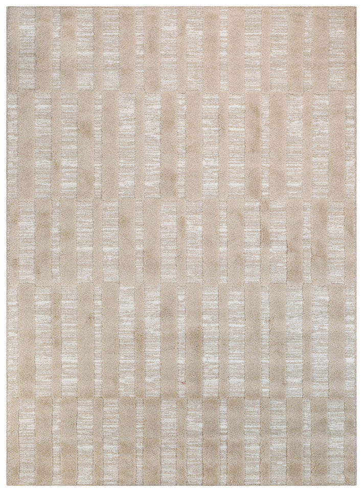 Contour Modern Sculpted Linear Column Beige Rug