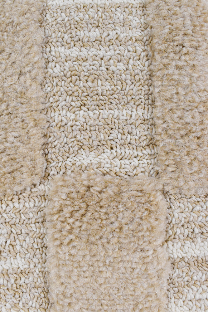 Contour Modern Sculpted Linear Column Beige Rug