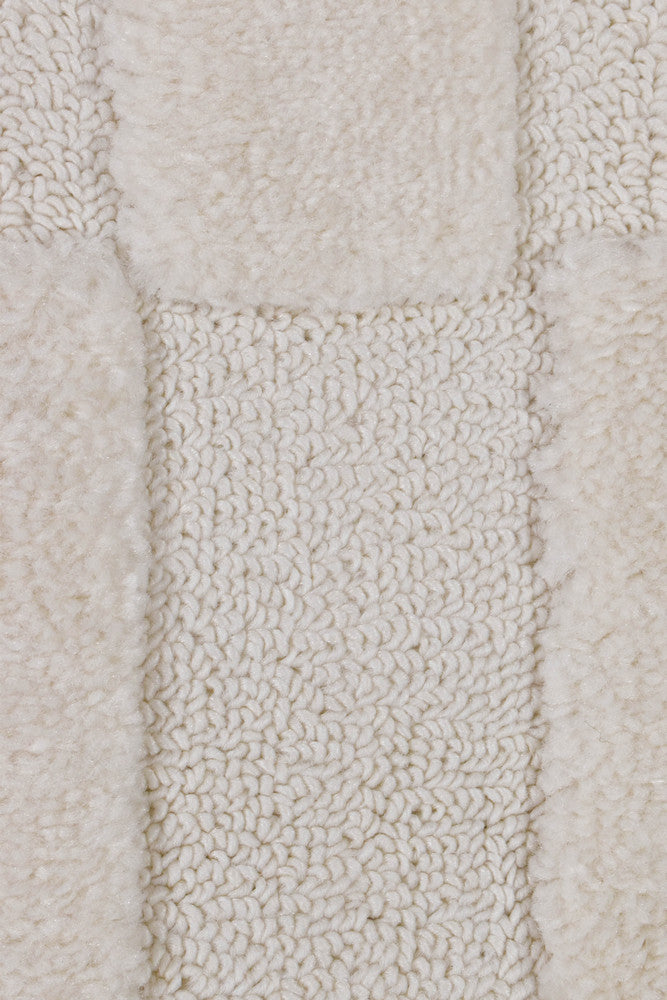 Contour Modern Sculpted Linear Column Cream Rug