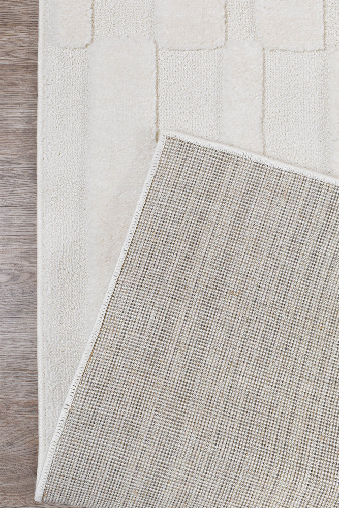 Contour Modern Sculpted Linear Column Cream Rug