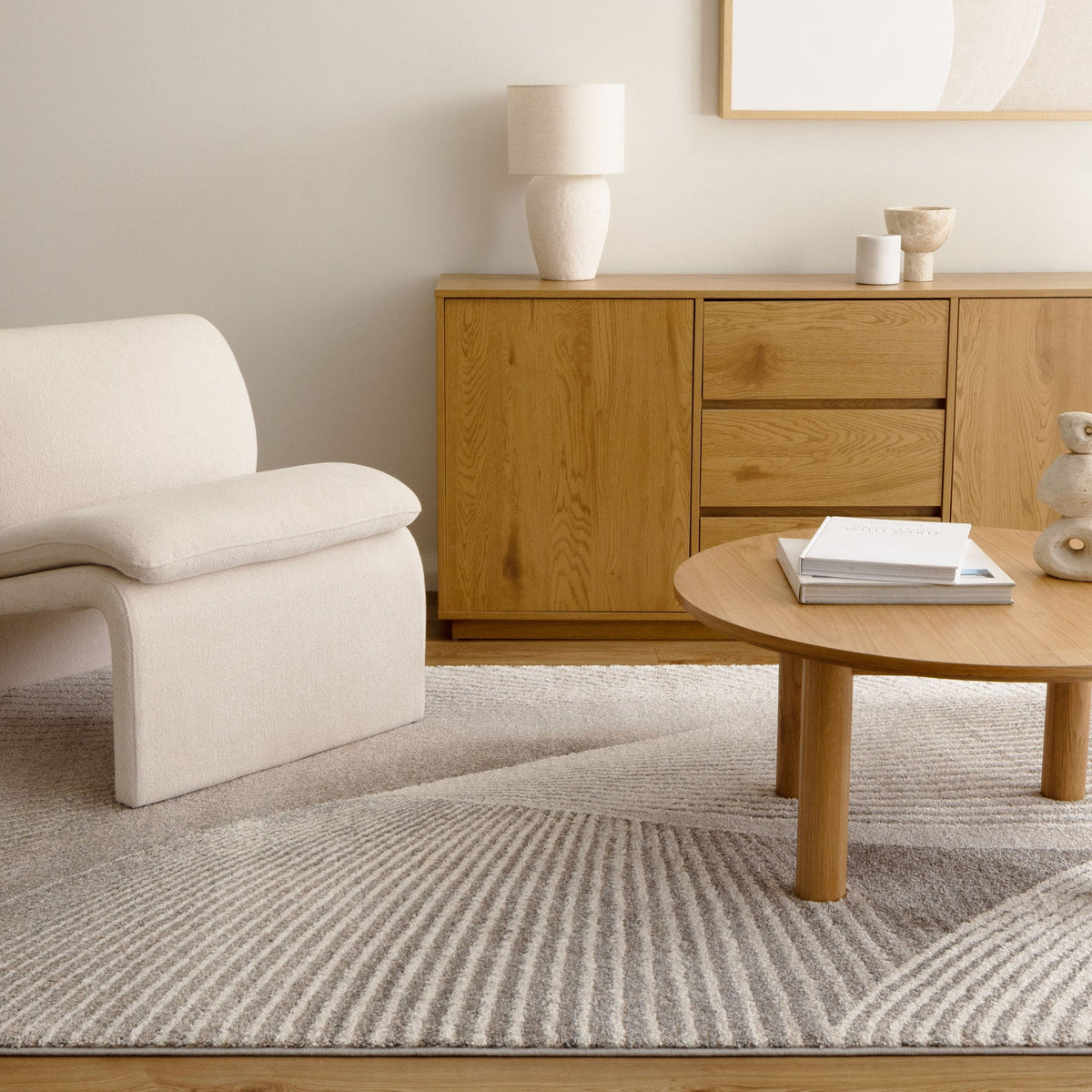 Aspen Abstract Contour Grey Beige Rug