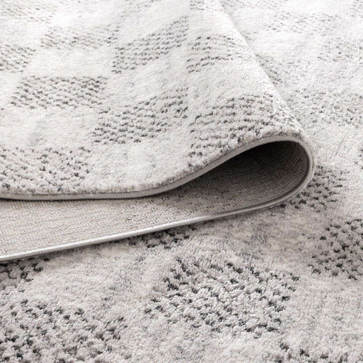 Aspen Grey Checkered Rug