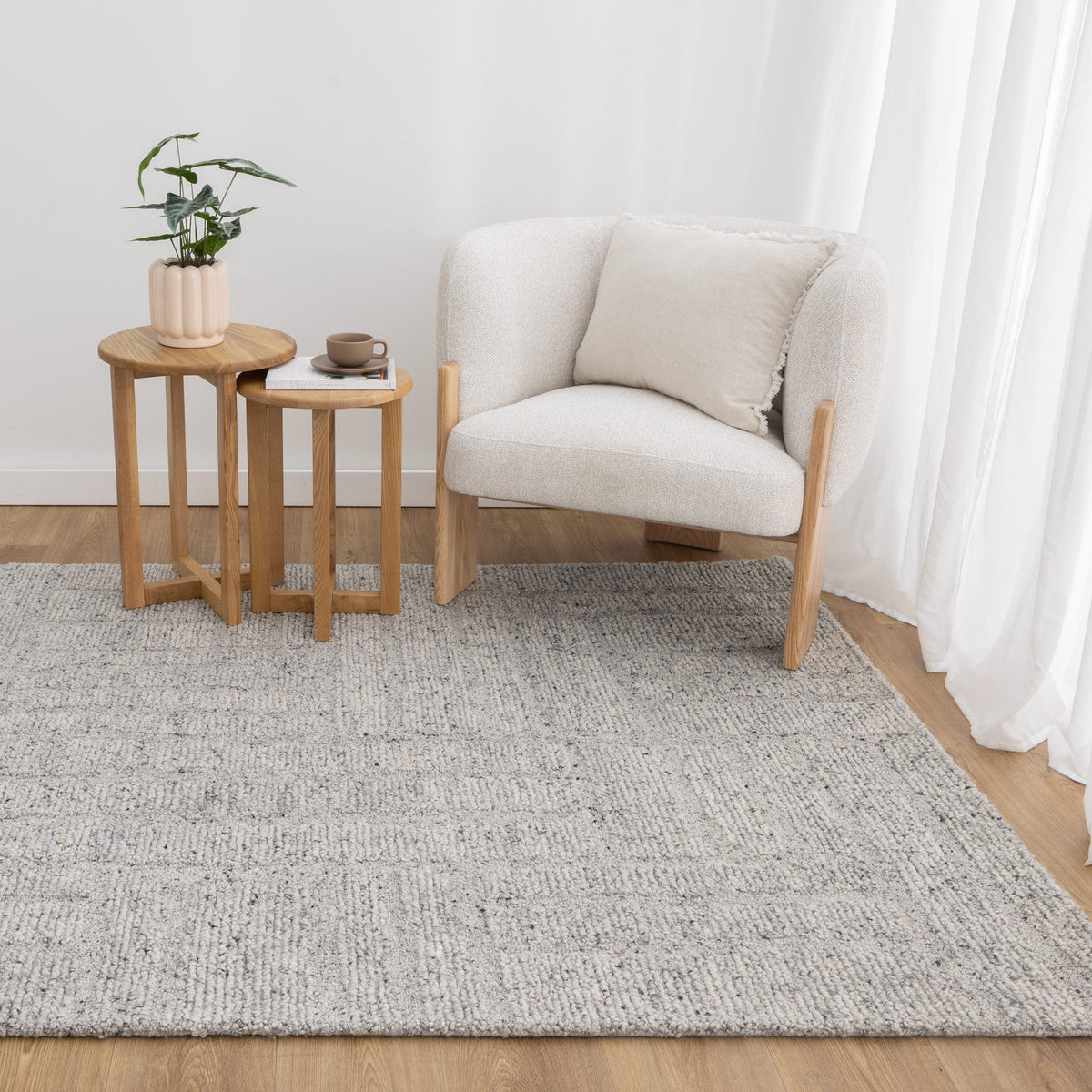 Rowan Grey Modern Wool Rug