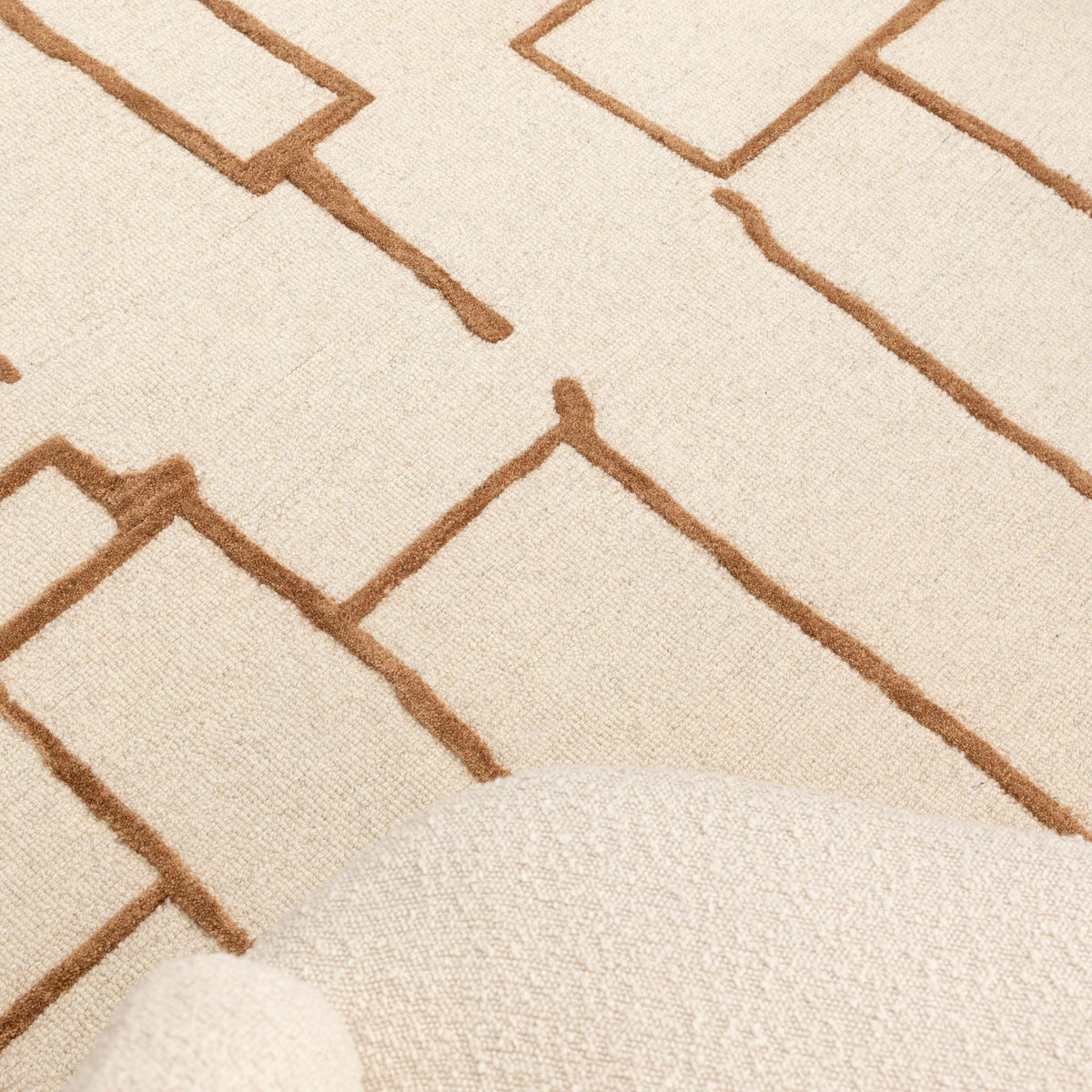 Nordic Nest Lines Rust Wool Rug