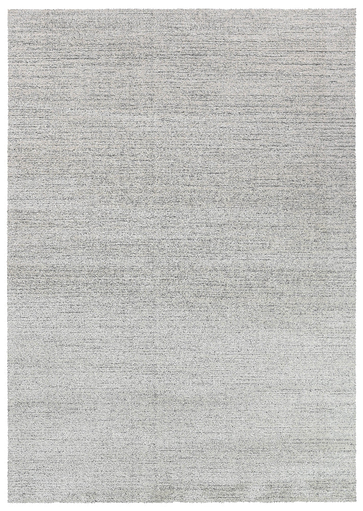 Nirvana Silver Grey Heathered Linear Microfibre Plush Rug