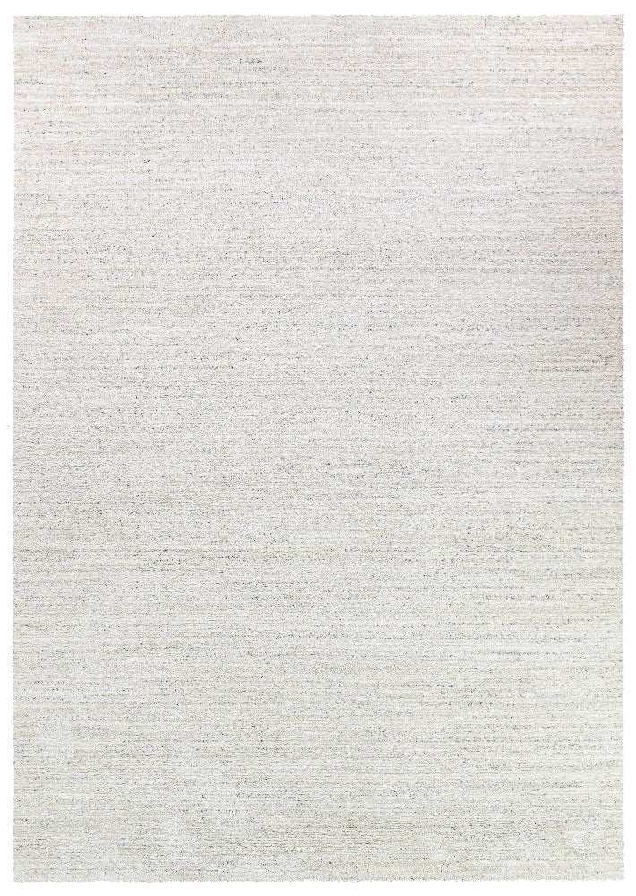 Nirvana Cream Heathered Linear Microfibre Plush Rug
