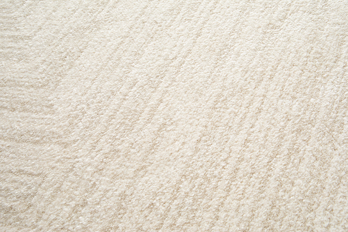 Nirvana Cream Multi-Directional Geometric Linear Plush Rug