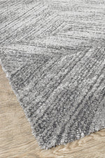 Nirvana Charcoal Multi-Directional Geometric Linear Plush Rug