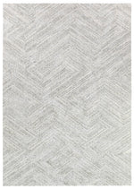 Nirvana Cream Grey Multi-Directional Geometric Linear Plush Rug