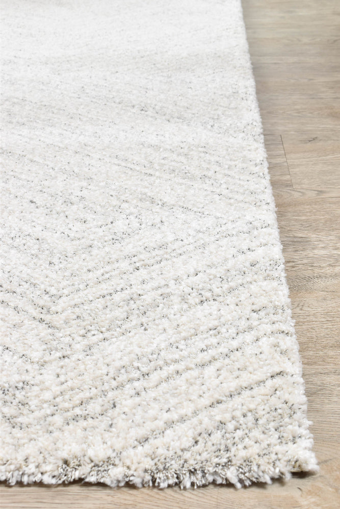 Nirvana Grey Multi-Directional Geometric Linear Plush Rug