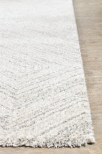 Nirvana Grey Multi-Directional Geometric Linear Plush Rug