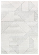 Nirvana Soft Cream Geometric Linear Plush Rug