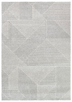Nirvana Soft Grey Geometric Linear Plush Rug