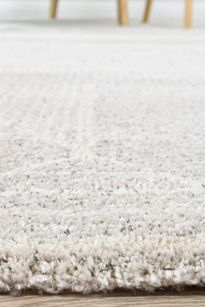 Nirvana Soft Grey Geometric Linear Plush Rug